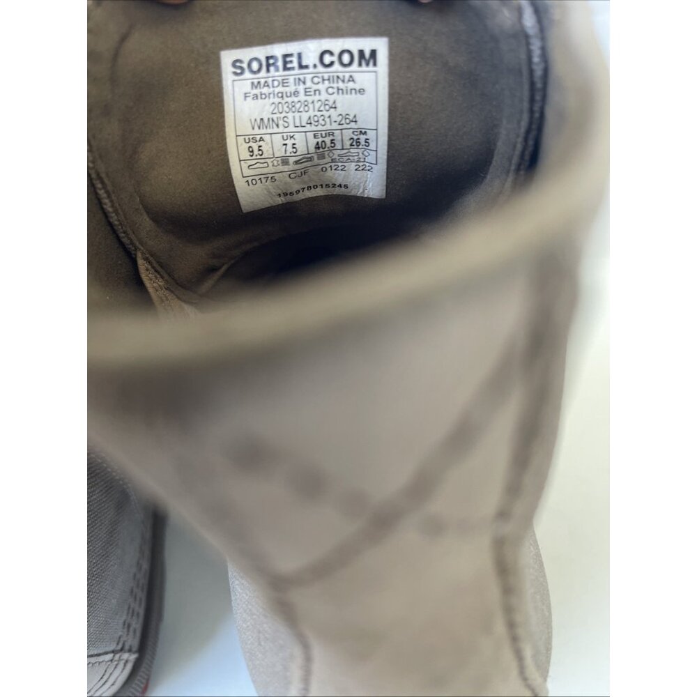 Sorel Joan of Artic Wedge II PDX Women’s 9.5 Taupe Canvas Leather Ankle Boot - Picture 12 of 14